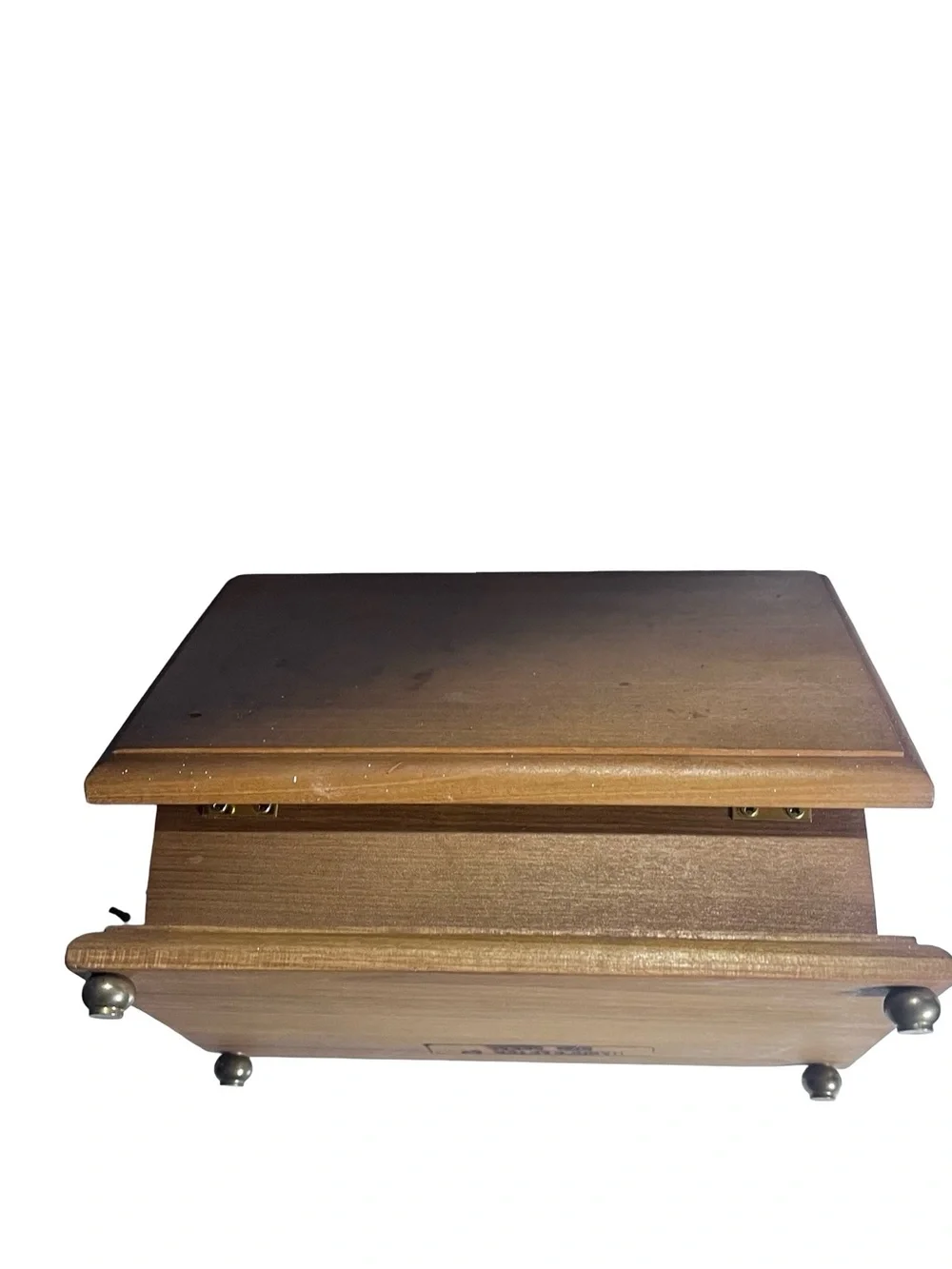 Handcrafted Ron Seese Signed Wood Keepsake Box Footed Custom Jewelry Trunk WV